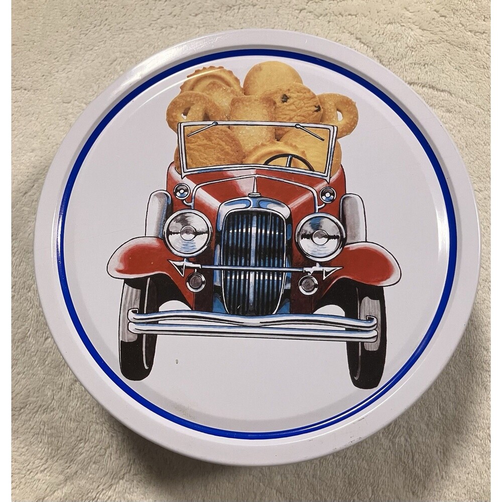 Vintage Classic Car Cookie Tin From Wally Orvik Motors Ammon Idaho
